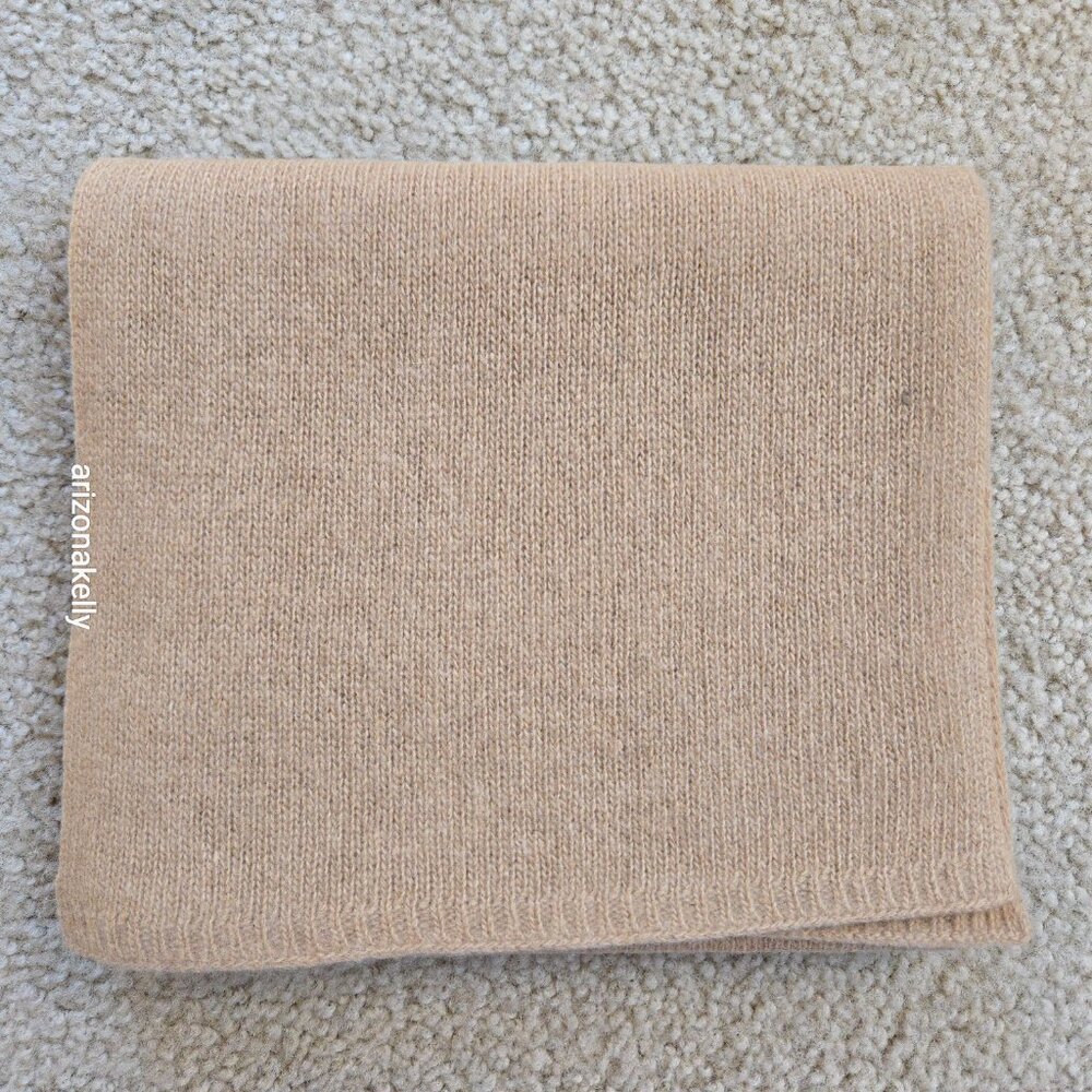 Portolano Cashmere Knit Scarf Tan - Picture 8 of 9